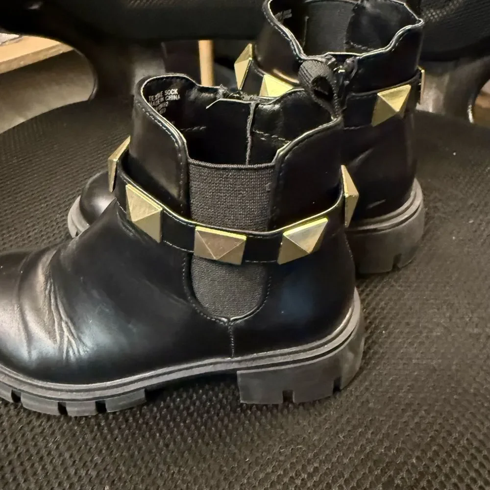 Sugar Black and Gold Kids Boots